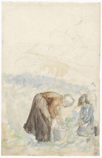 土地で働く 2 人の女性 作： Jozef Israëls