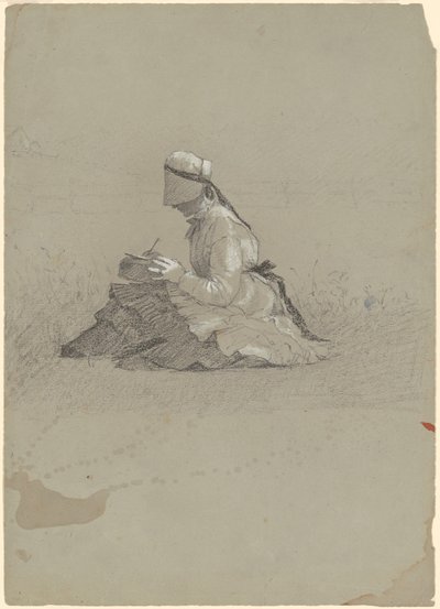 若い女性の書き込み 作： Jr. Enoch Wood Perry
