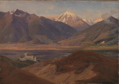 コイラ城とオルトル山のあるヴェノスタの山の風景 作： Jørgen V. Sonne