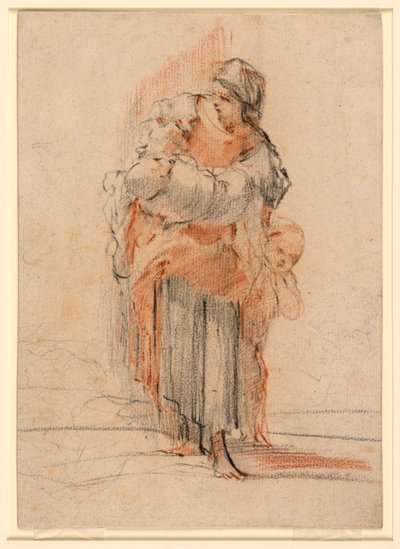 2 人の子供を持つ女性 作： Jérôme François Chantereau