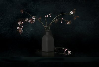 桜の花の静物画 作： 