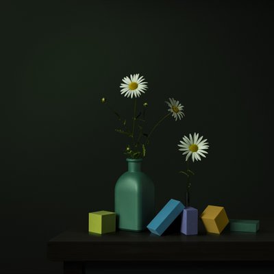 デイジーの花瓶 幾何学模様ブロック 作： 