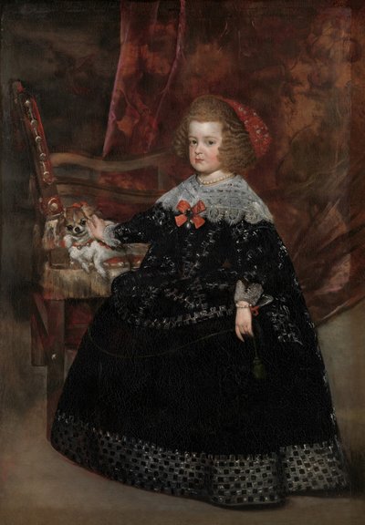 マリア・テレサ 1638-1683、スペインのインファンタ、1645年頃。 作： Juan Battista Martinez del Mazo