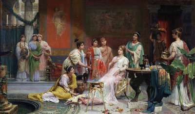 フアン・ヒメネス・マルティン（1855-1901）によるローマの女性のトイレット 作： Juan Gimenez y Martin
