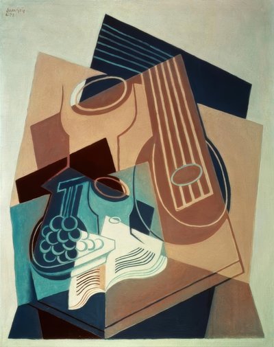 マンドリンとブドウ 作： Juan Gris