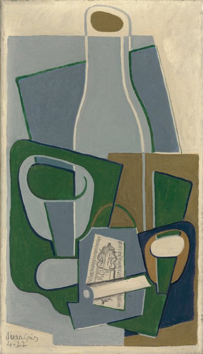 タバコのパイプとパッケージ、1922 作： Juan Gris