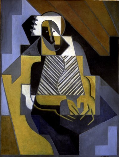 座っている女性、1915-20年頃（キャンバスに油彩） 作： Juan Gris