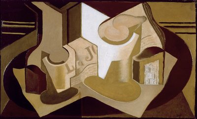 新聞のある静物、1921年 作： Juan Gris