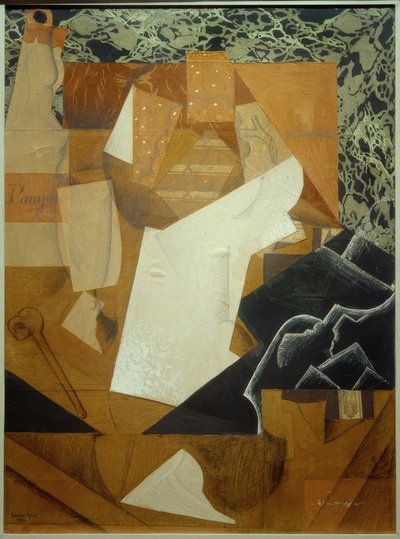 ブドウのある静物 作： Juan Gris