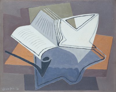 パイプと開かれた本 作： Juan Gris