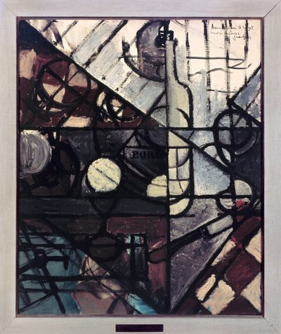 ボルドーのボトル（油彩・キャンバス、20世紀 作： Juan Gris