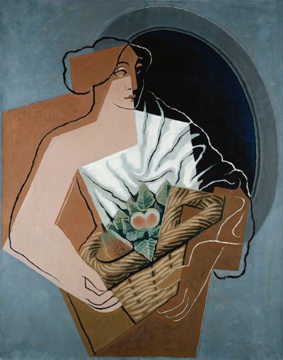 バスケットを持つ女性;かごを持つ女1927 作： Juan Gris