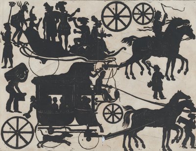 中国の影絵人形の図のシート 5、約。 1850～70年。 作： Juan Llorens