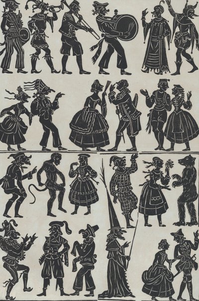中国の影絵人形の図のシート 7、1859 年。 作： Juan Llorens