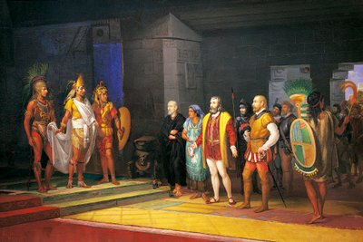 エルナン・コルテス、メキシコでモンテスマと出会う 作： Juan Ortega