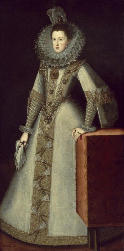 スペイン王妃、オーストリアのマーガレット（1584-1611）の肖像。 作： Juan Pantoja de la Cruz