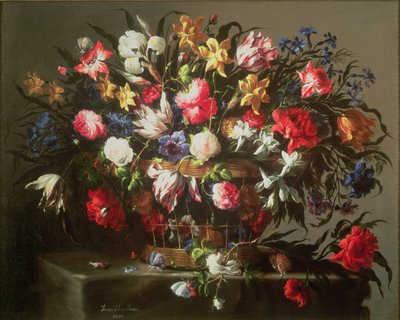 花の入ったバスケット 作： Juan de Arellano