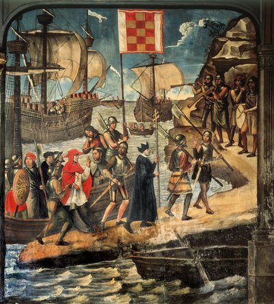シスネロス枢機卿のオランへの上陸、1514年頃（フレスコ画 作： Juan de Borgoña