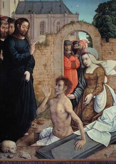 "ラザロの復活" フランダースのファン（ジョン）による絵画（1465年頃～1519年） - 1514年～1519年 おぼろげに 110x84 cm マドリッド、プラド美術館 作： Juan de Flandes