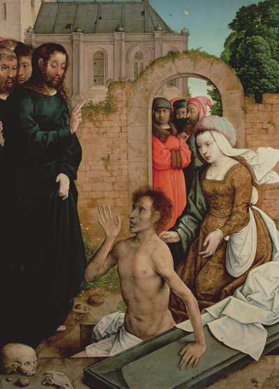 ラザロの復活（パネルに油彩） 作： Juan de Flandes