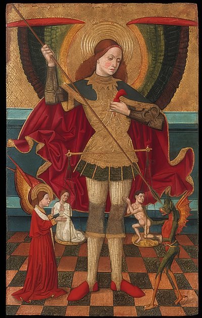 大天使ミカエルは死者の魂の重さを量ります。 1485年頃 作： Juan de la Abadía