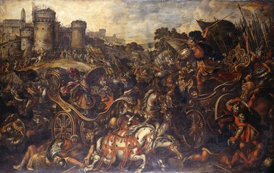 トロイの外でヘクターと対決するアキレス、 作： Juan de la Corte