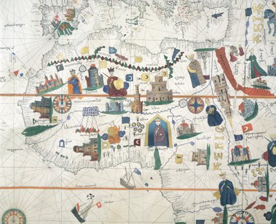 フアン・デ・ラ・コサ作「アフリカと地中海盆地の詳細」海図 作： Juan de la Cosa