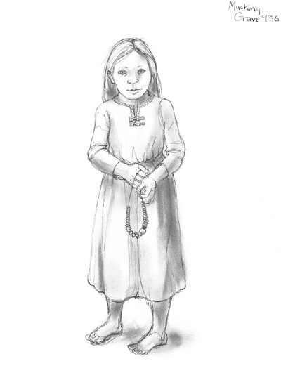 アングロ・サクソンの少女、5～10世紀、c1990～2010年 作： Judith Dobie