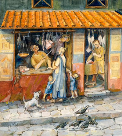 肉屋の店で」 2世紀～3世紀 c1990～2010 作： Judith Dobie