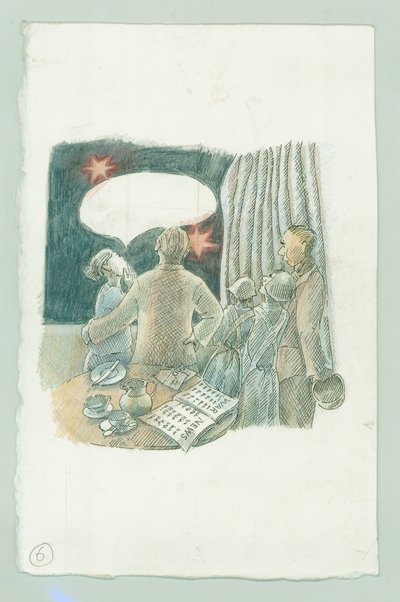 2014 年 1914 年、ノース ヨークシャー州スカボローに対するドイツ海軍の砲撃。 作： Judith Dobie