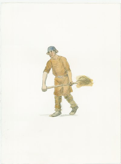 サクソンの農夫、c1066 2015年 作： Judith Dobie
