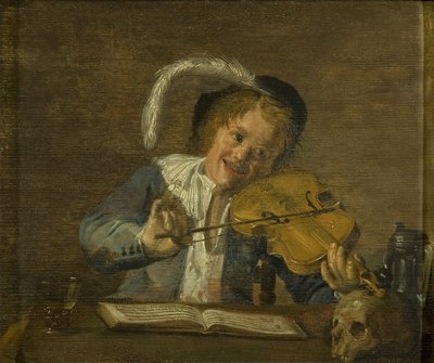少年音楽家」（パネルに油彩、オーク材 作： Judith Leyster
