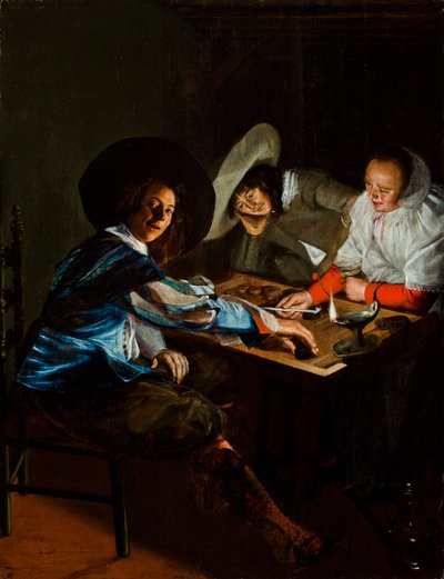 Tric-Tracのゲーム、1630年頃 作： Judith Leyster