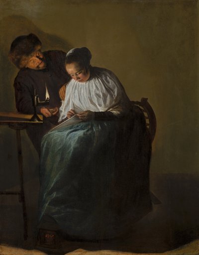 若い女性にお金を提供している男、1631 作： Judith Leyster
