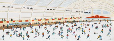 リッチモンドでのスケート、2009年（紙にグワッシュ） 作： Judy Joel