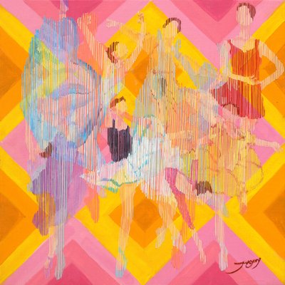 躍動感あふれる抽象的なダンサーたち 作： Jukyong Park