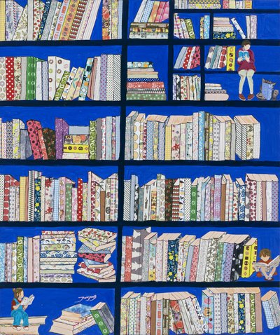 色鮮やかな図書館の本 作： Jukyong Park