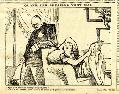 モノクロの風刺的な作品 作： Jules Abel Faivre