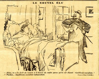 キャンディード、白黒の風刺的な 作： Jules Abel Faivre