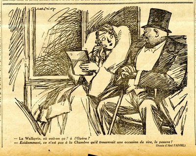 キャンディード、白黒の風刺的な 作： Jules Abel Faivre