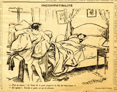 キャンディード、白黒の風刺的な 作： Jules Abel Faivre
