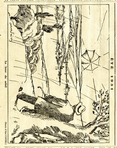 キャンディード、白黒の風刺的な 作： Jules Abel Faivre