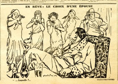 キャンディード、白黒の風刺的な 作： Jules Abel Faivre