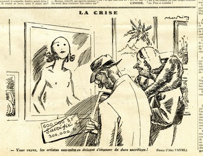 キャンディード、白黒の風刺的な 作： Jules Abel Faivre