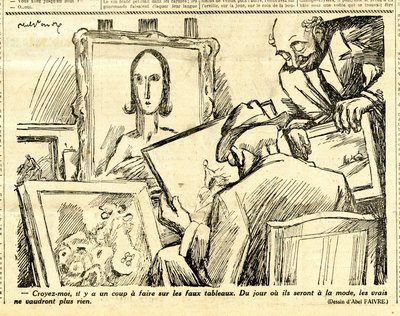 キャンディード、白黒の風刺的な 作： Jules Abel Faivre