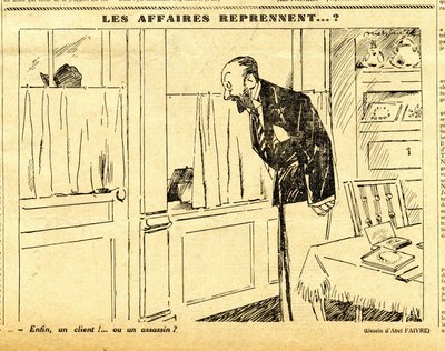 キャンディード、白黒の風刺的な 作： Jules Abel Faivre