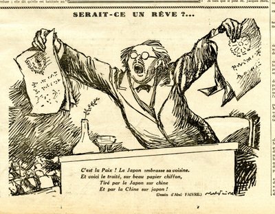 キャンディード、白黒の風刺的な 作： Jules Abel Faivre