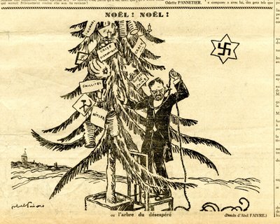 キャンディード、白黒の風刺的な 作： Jules Abel Faivre