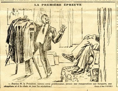キャンディード、白黒の風刺的な 作： Jules Abel Faivre