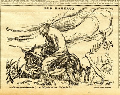 キャンディード、白黒の風刺的な 作： Jules Abel Faivre